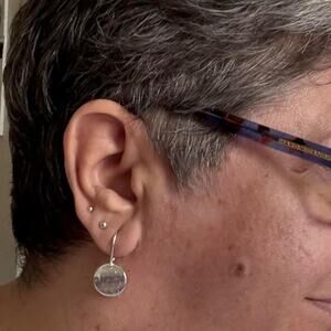 14K Gold Lightweight Circle Disc Coin Dangle Leverback Earrings for Women